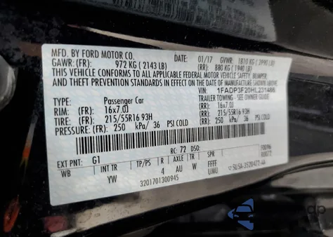 2017 Ford Focus Se from USA, damaged, VIN 1FADP3F20HL231486